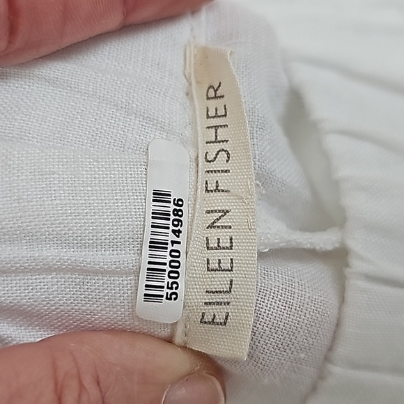 Eileen Fisher white organic linen wide leg pants. Size XL - Picture 8 of 10